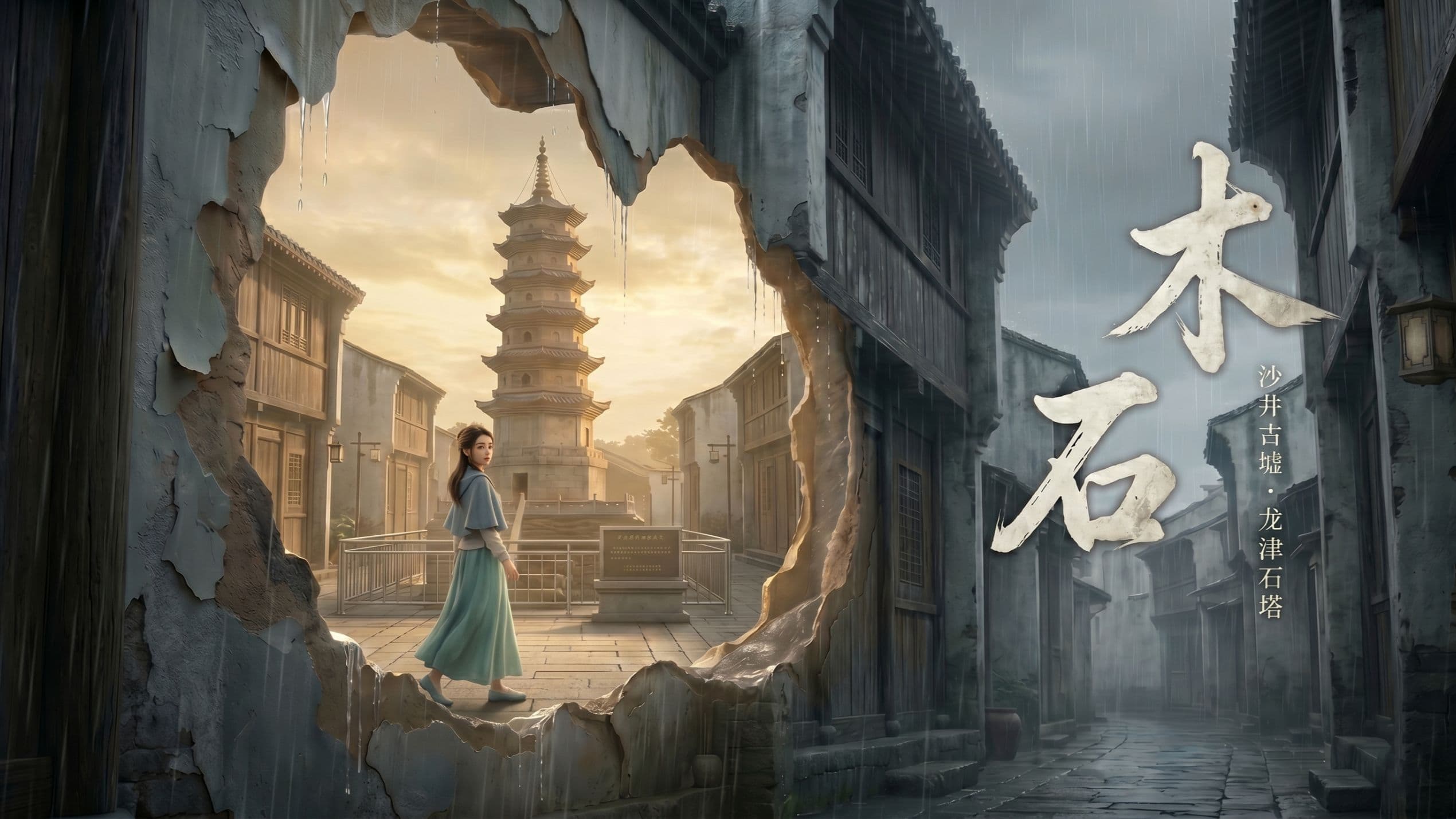 AIGC动画短片《木石》|我在古城里,遇见了一个比这座城更古老的姑娘